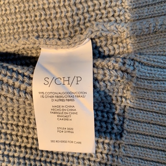 Cabi Women’s Fair Play Reversible Sweater Blue Zip Back Ribbed Crewneck size sm - Picture 4 of 8